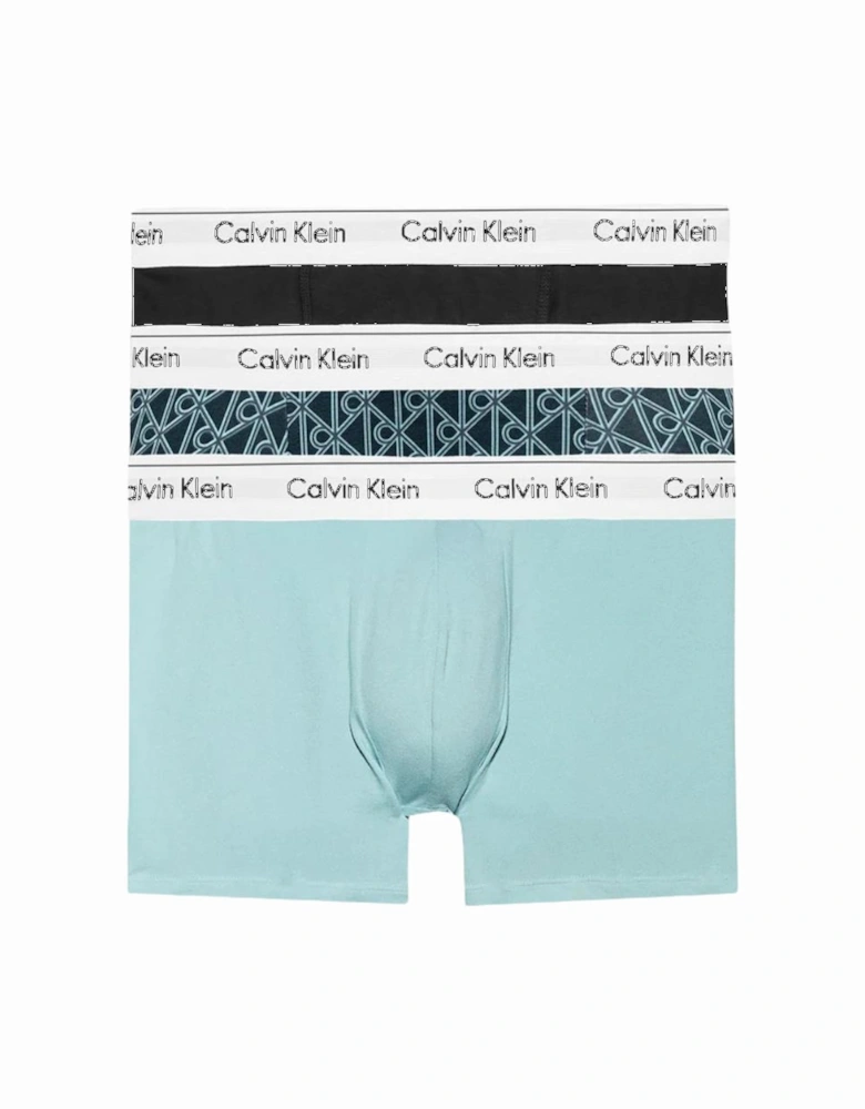 CK Icon Cotton Stretch Relaxed Fit Trunk 3PK - Black/Bijou Modern Emblem/Stratifie
