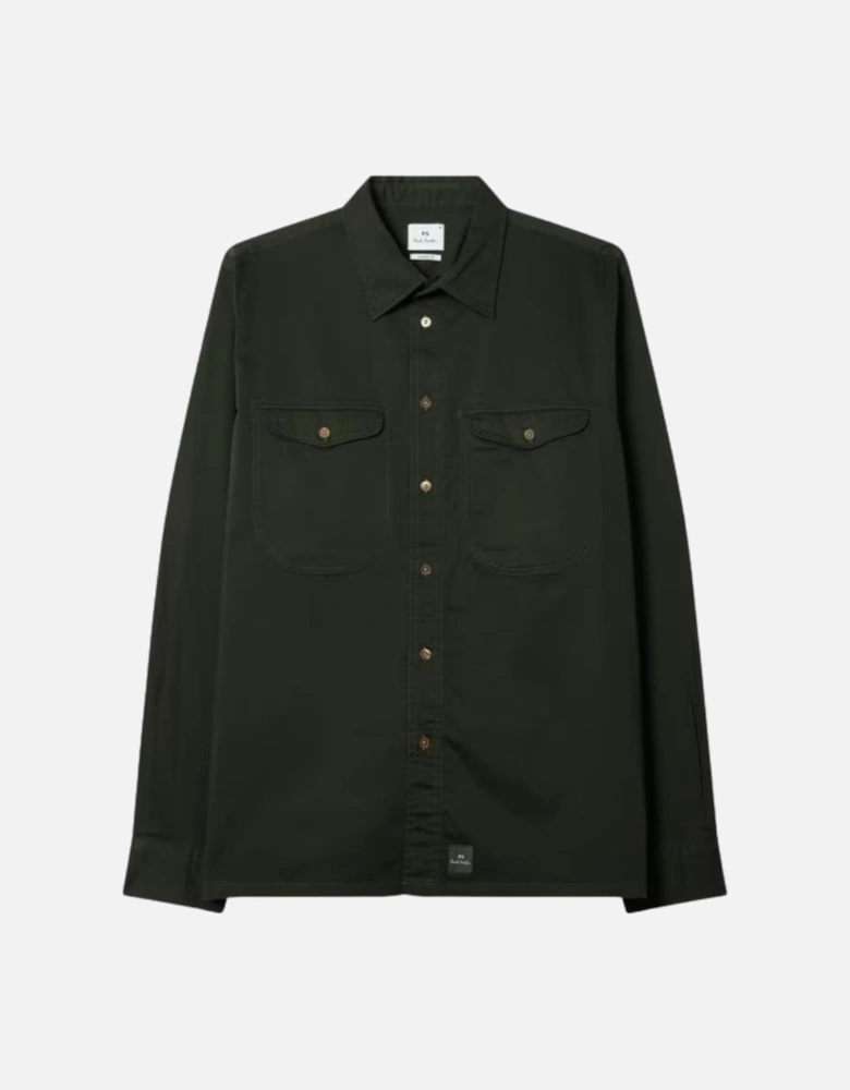PS Mens Casual Shirt Jacket - Bottle Green