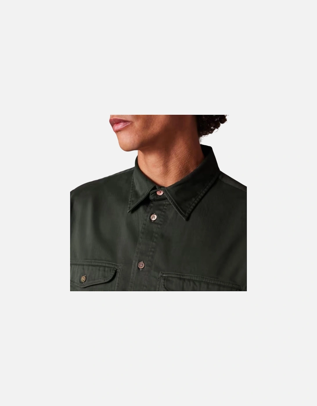 PS Mens Casual Shirt Jacket - Bottle Green