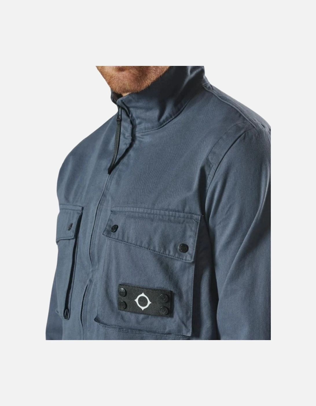 Ink Navy Aerial Funnel Neck Overshirt