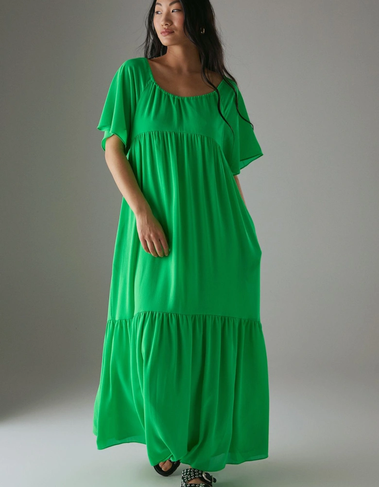 Petite Chiffon Tier Smock Midi Dress