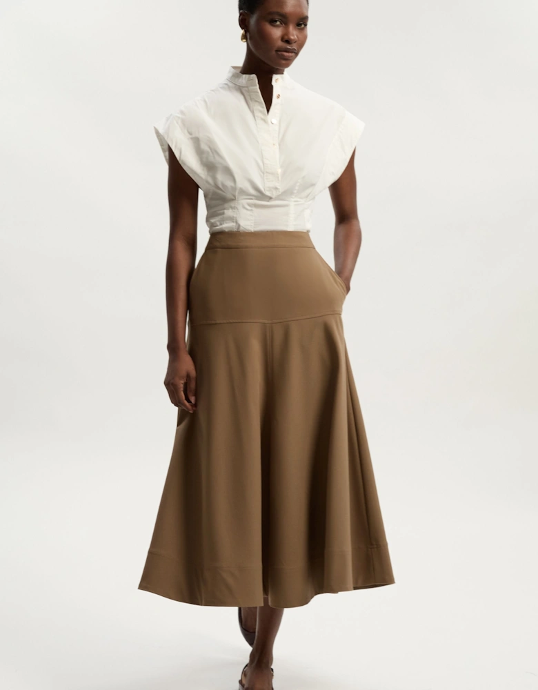 Viscose Blend Tailored Full skirt