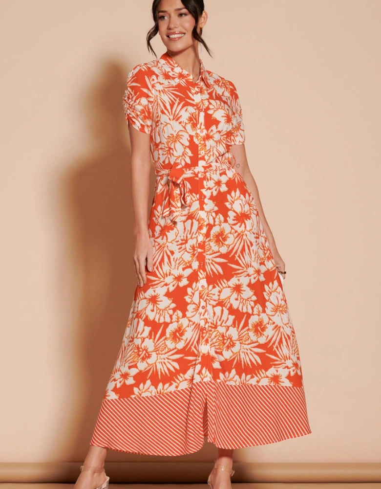 Elsie Floral Viscose Shirt Maxi Dress
