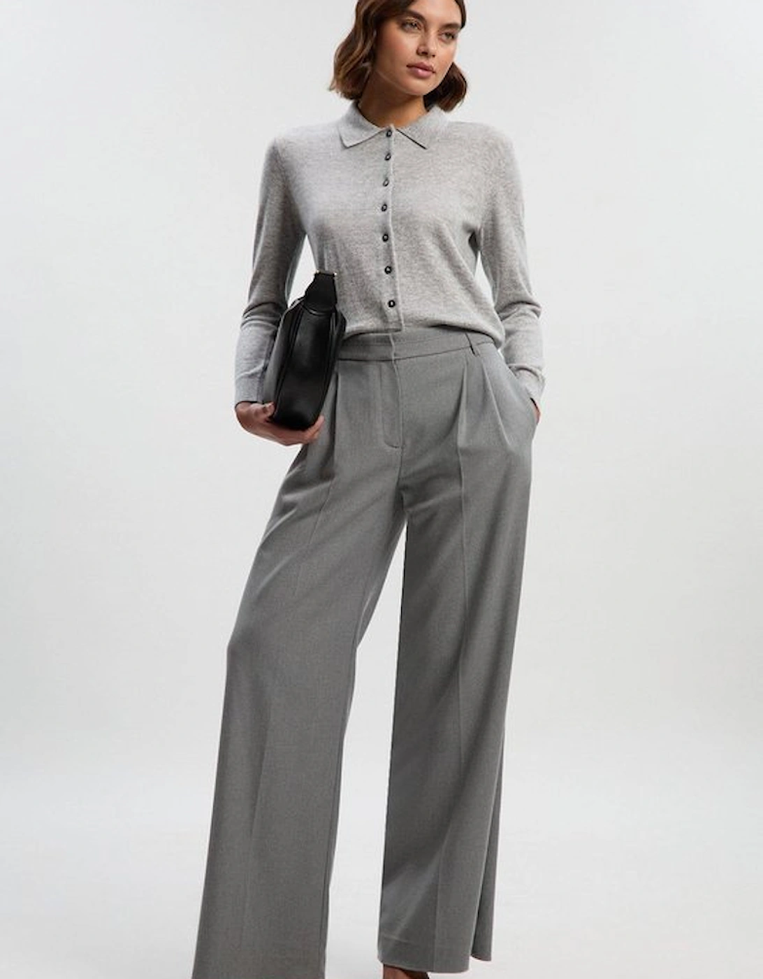 Tailored Marl Wide Leg Trouser, 2 of 1