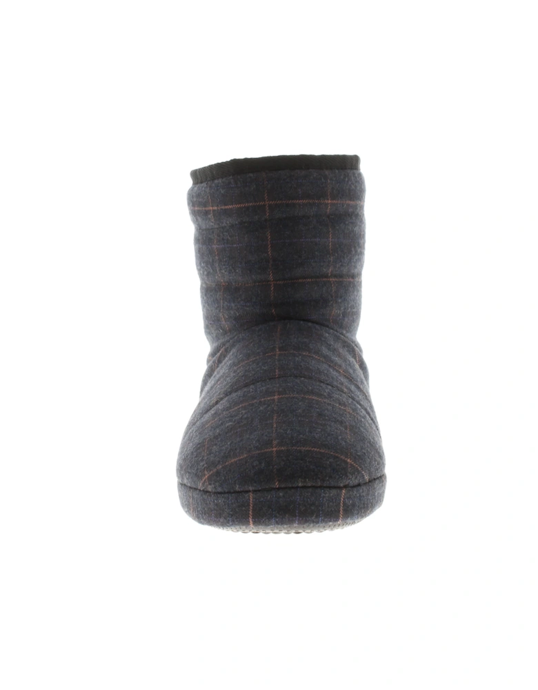 Mens Slippers Andy Bootee Sherpa Lining Navy UK Size