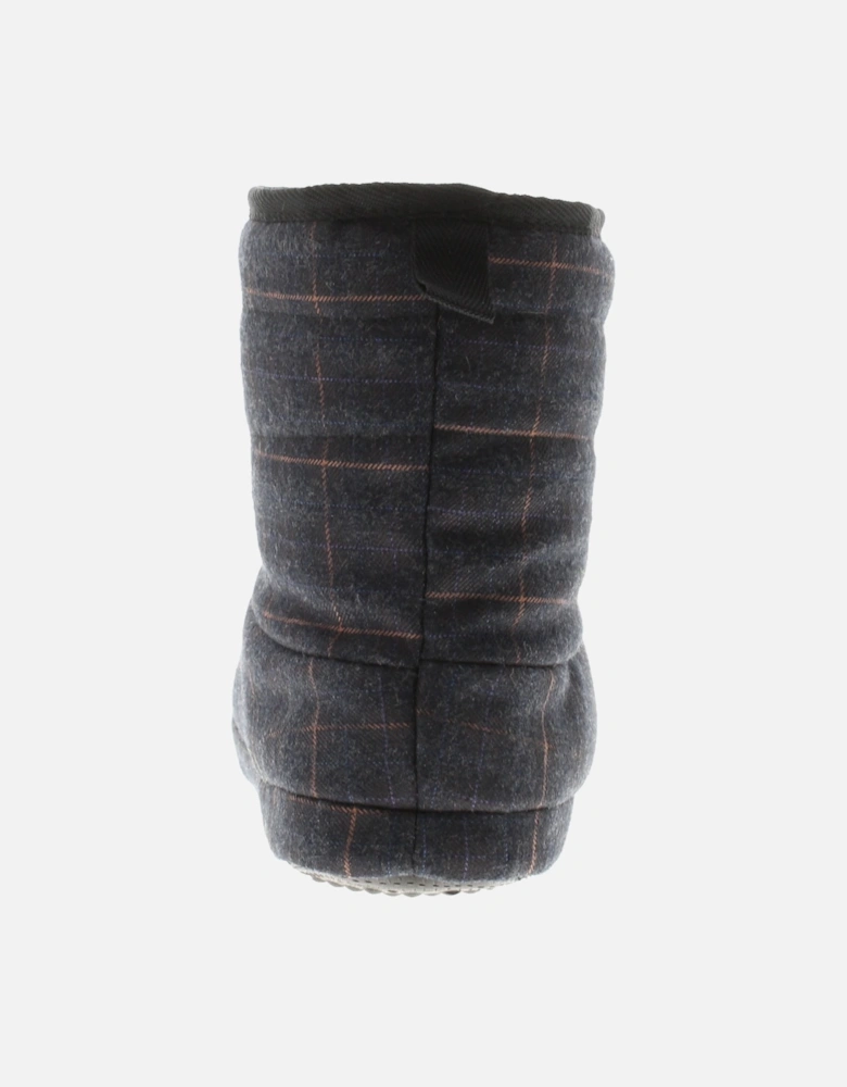 Mens Slippers Andy Bootee Sherpa Lining Navy UK Size