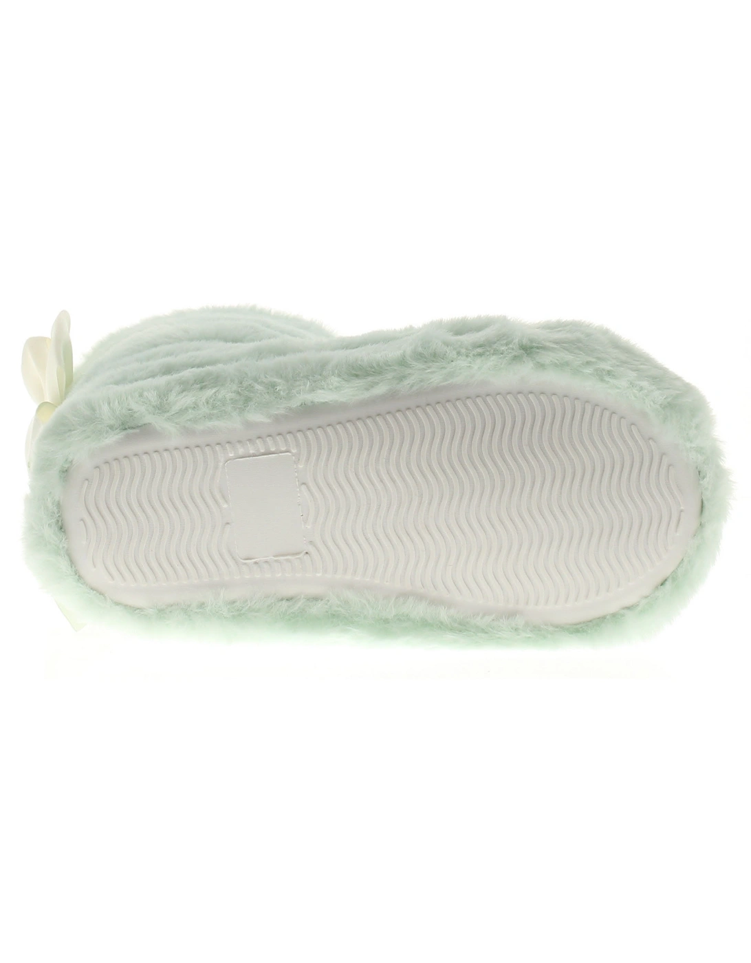 Girls Slippers Charlotte Bootee Faux Fur Bow Green UK Size