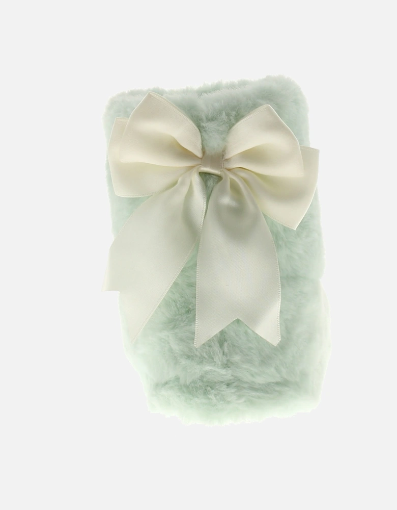 Girls Slippers Charlotte Bootee Faux Fur Bow Green UK Size