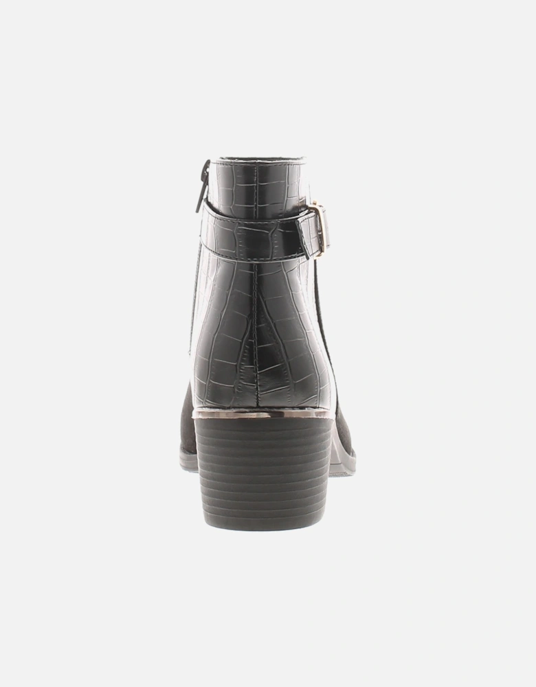 Womens Ankle Boots Straight Zip black UK Size