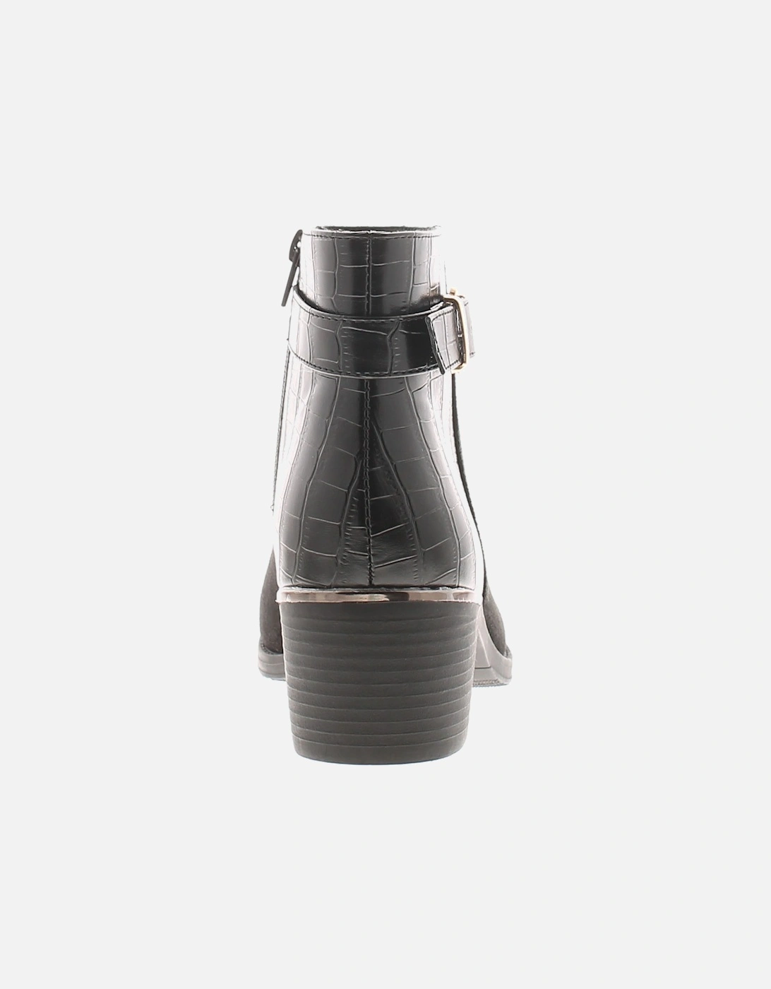 Womens Ankle Boots Straight Zip black UK Size