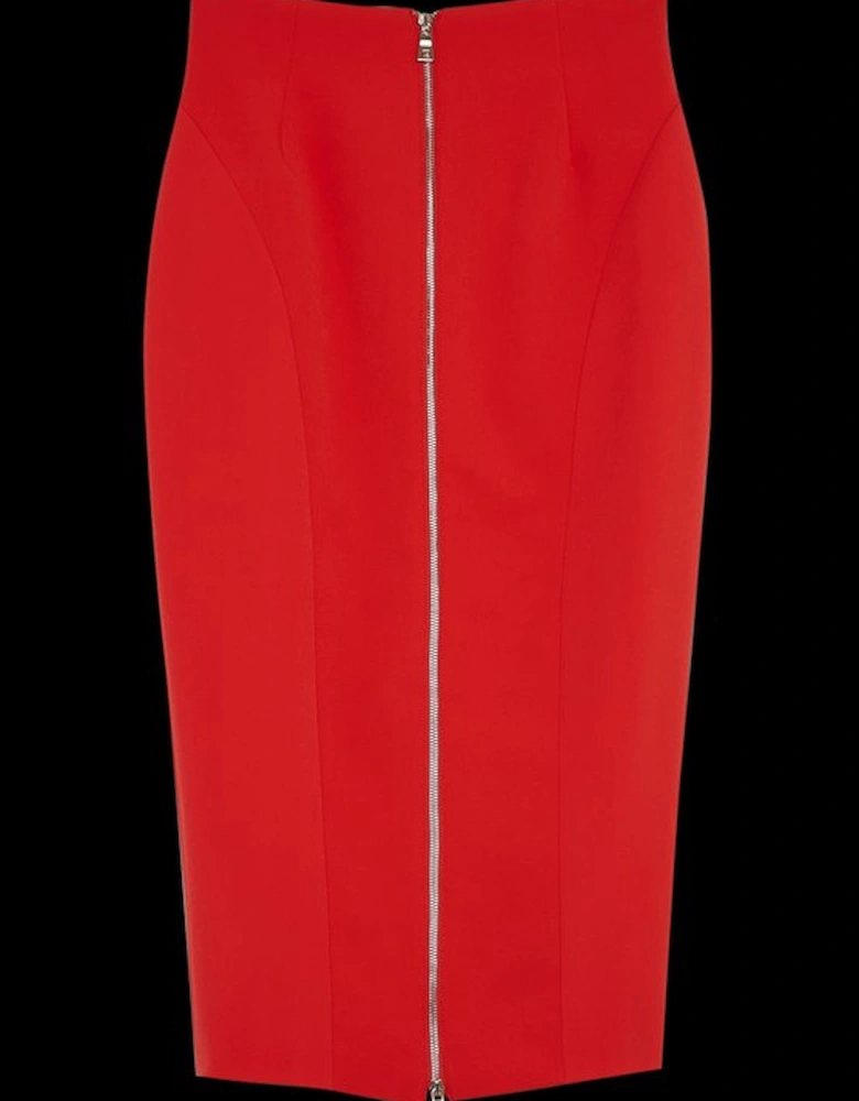 Stretch Crepe Panelled Tailored Maxi Skirt