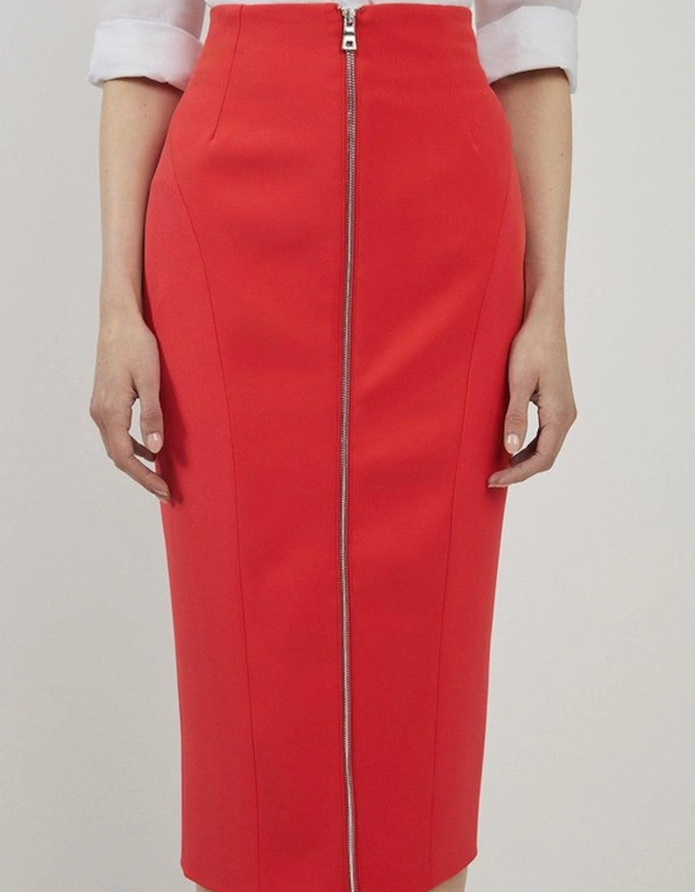 Stretch Crepe Panelled Tailored Maxi Skirt