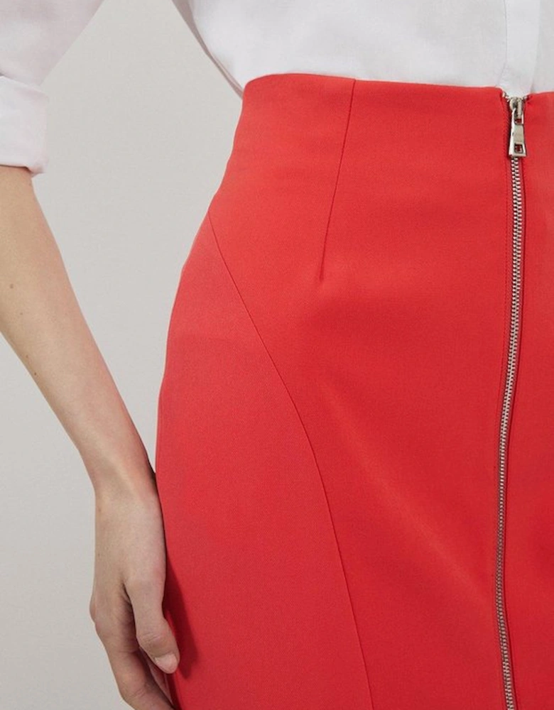 Stretch Crepe Panelled Tailored Maxi Skirt