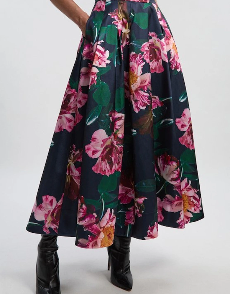 Petite Romantic Floral Print Prom Woven Maxi Dress
