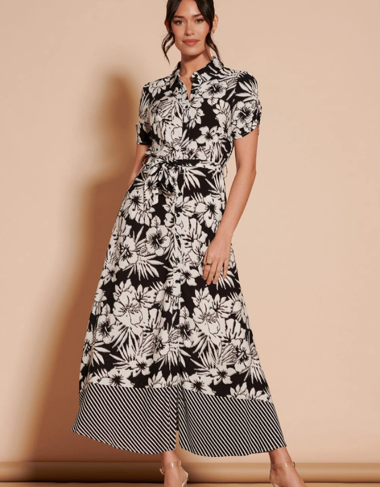 Elsie Floral Viscose Shirt Maxi Dress