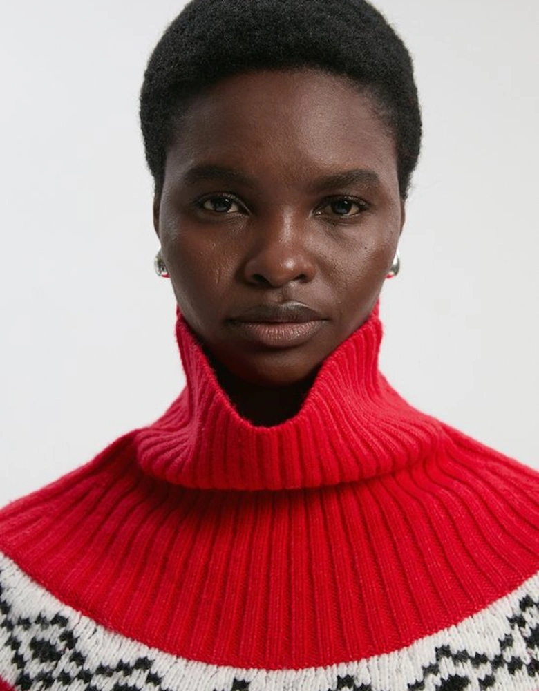 Fairisle Pattern Crew Neck Knit Jumper