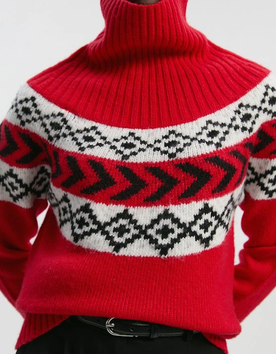 Fairisle Pattern Crew Neck Knit Jumper