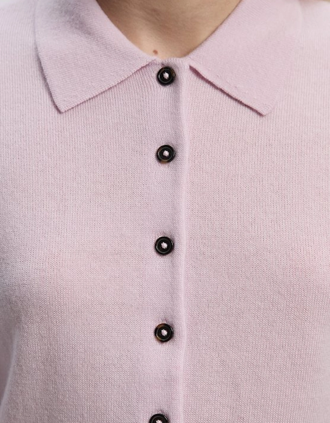 Cashmere Wool Blend Knit Collar Cardigan