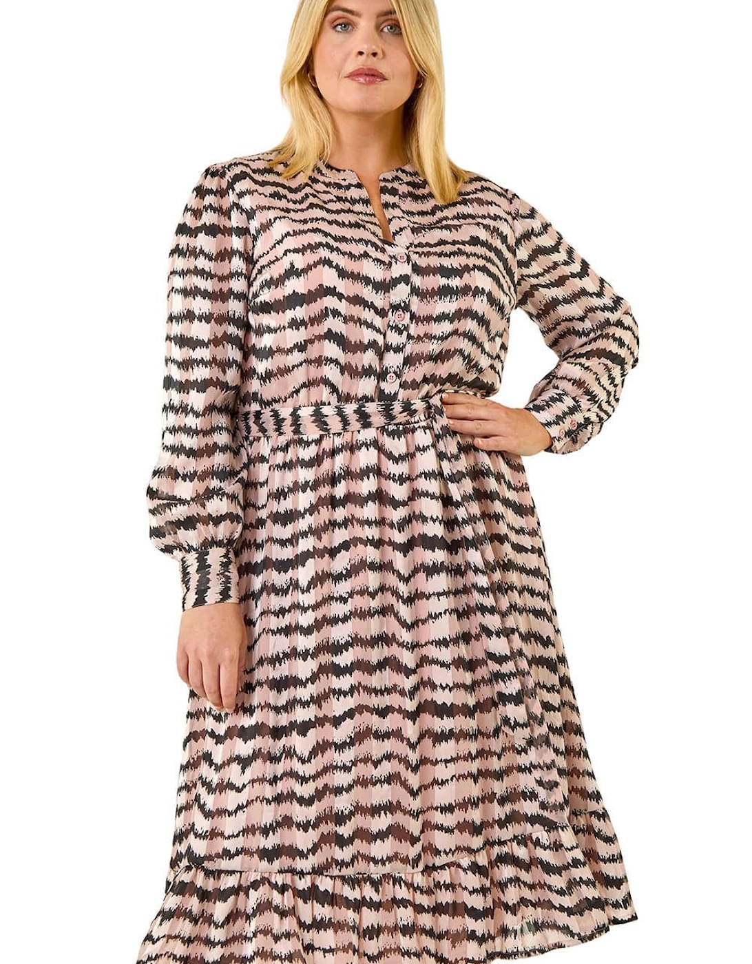 Curve Animal Print Midi Dress, 2 of 1