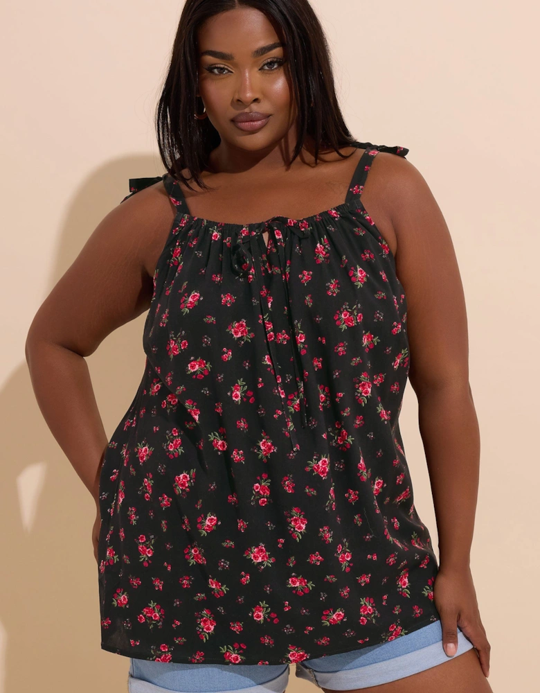 Floral Tie Front Cami Top
