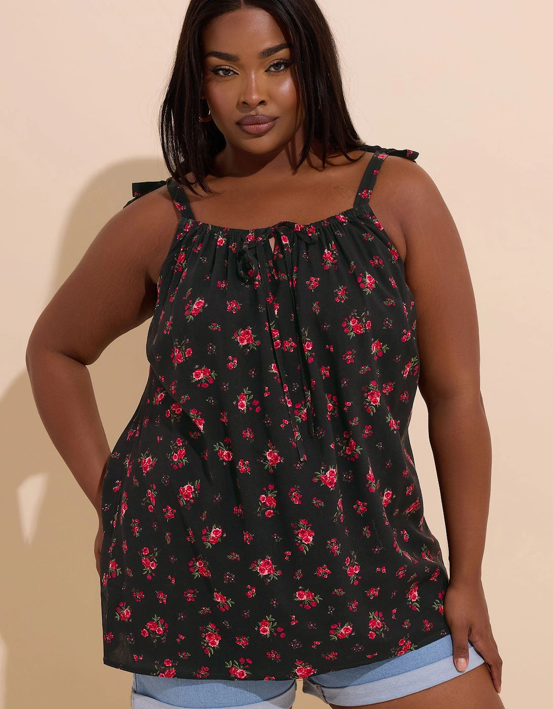 Floral Tie Front Cami Top, 2 of 1
