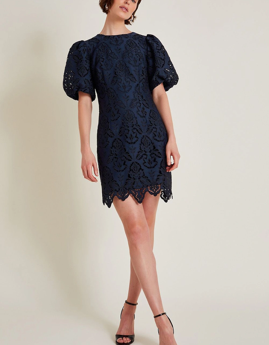 Lila Lace Tunic Mini Dress Blue, 2 of 1