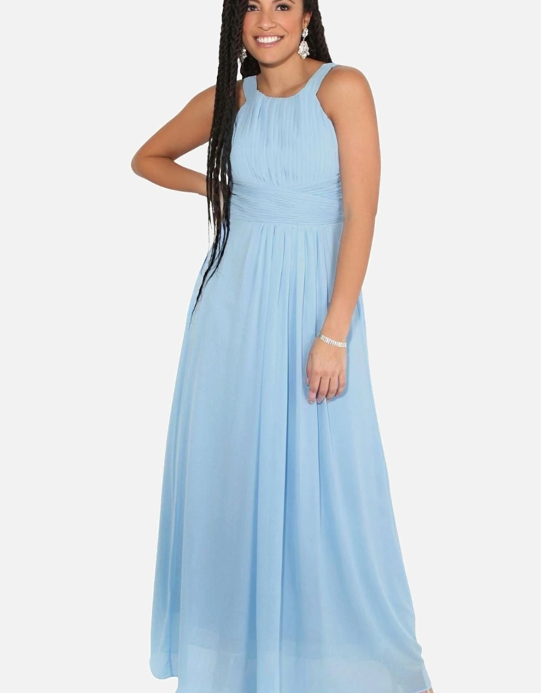 Pleated Front Chiffon Maxi Dress, 2 of 1