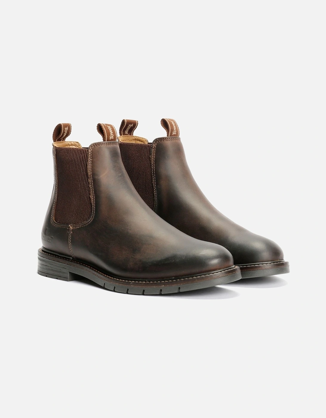 Tower London Harbour Leather Men's Dark Brown Chelsea Boots, 9 of 8