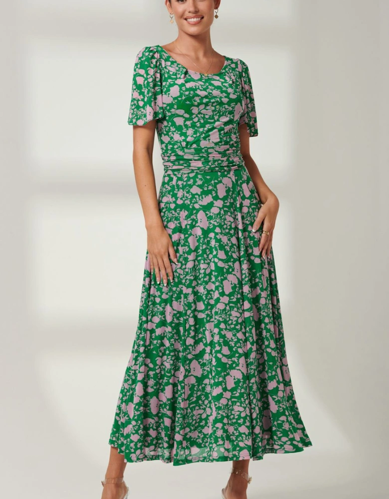Paityn Angel Sleeve Mesh Maxi Dress