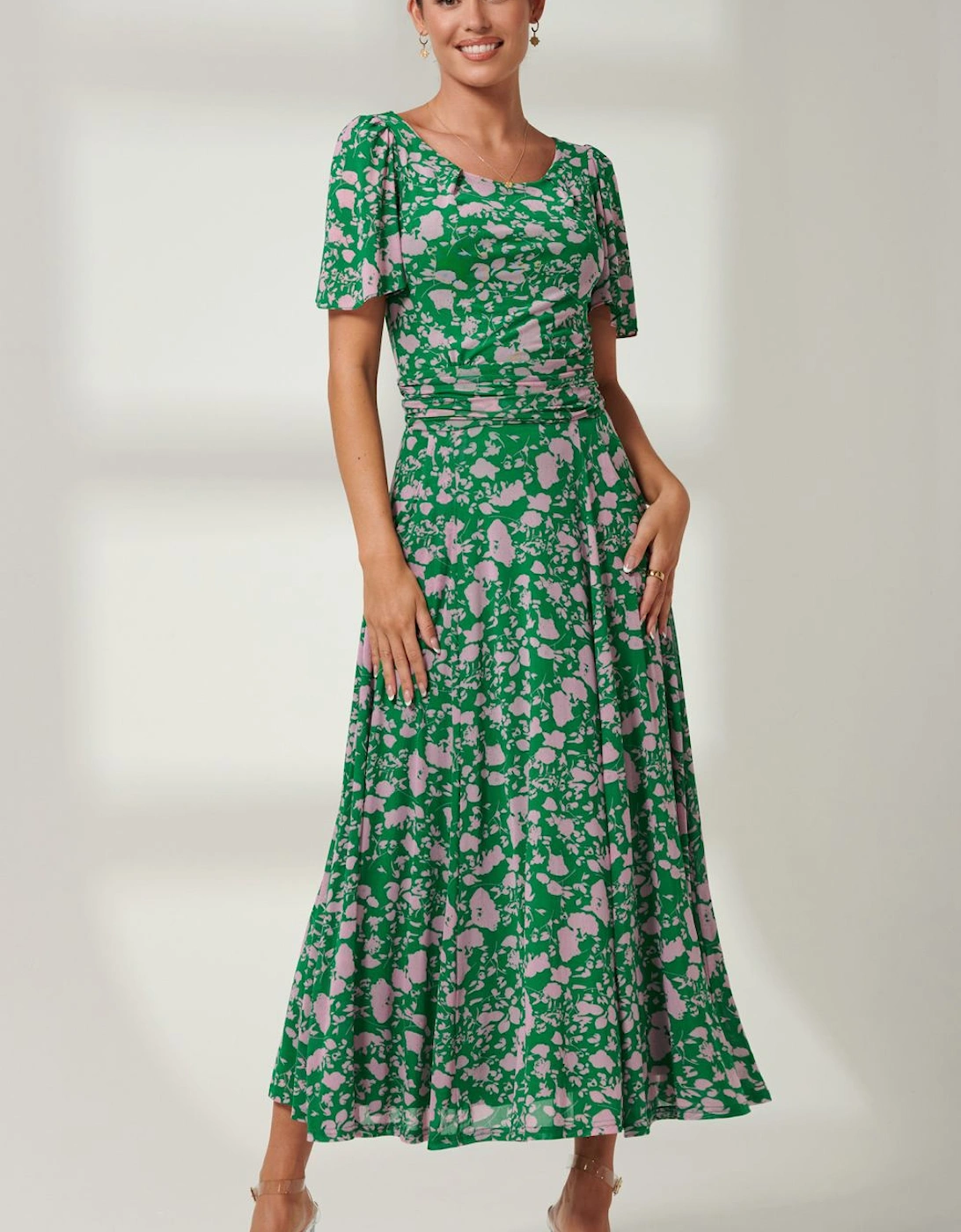 Paityn Angel Sleeve Mesh Maxi Dress, 2 of 1