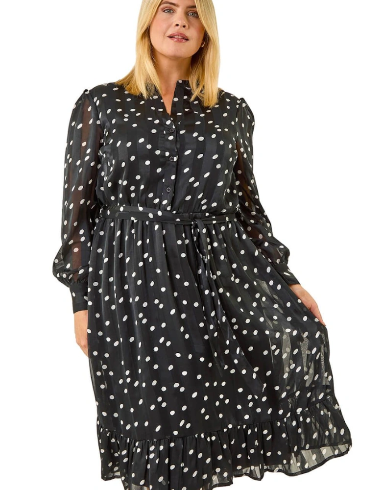 Curve Polka Dot Midi Dress