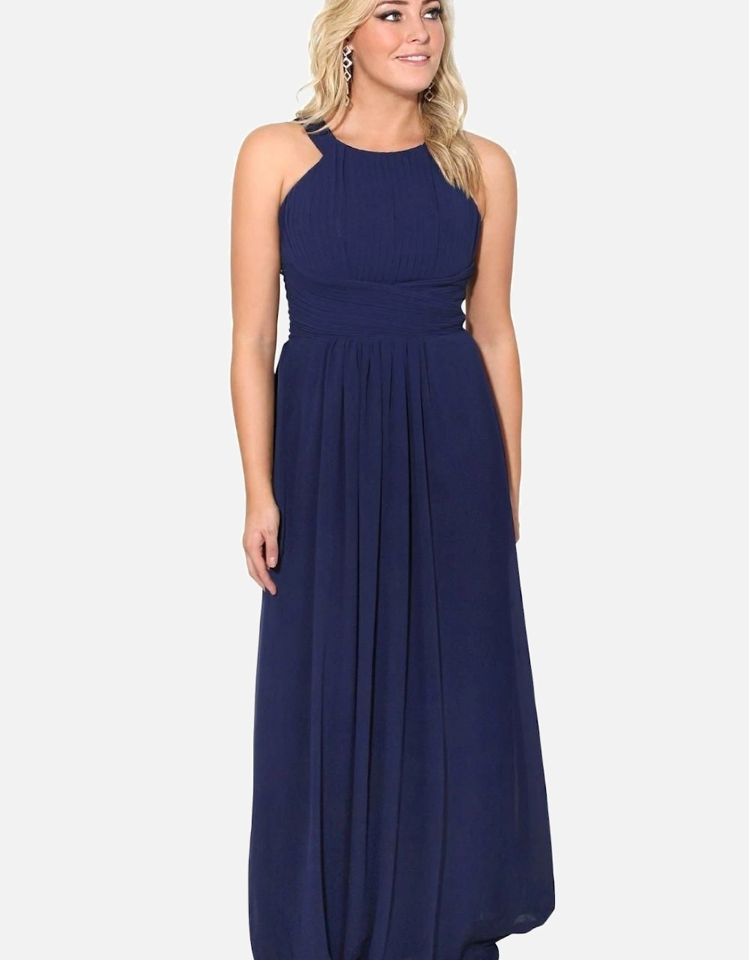 Pleated Front Chiffon Maxi Dress, 2 of 1
