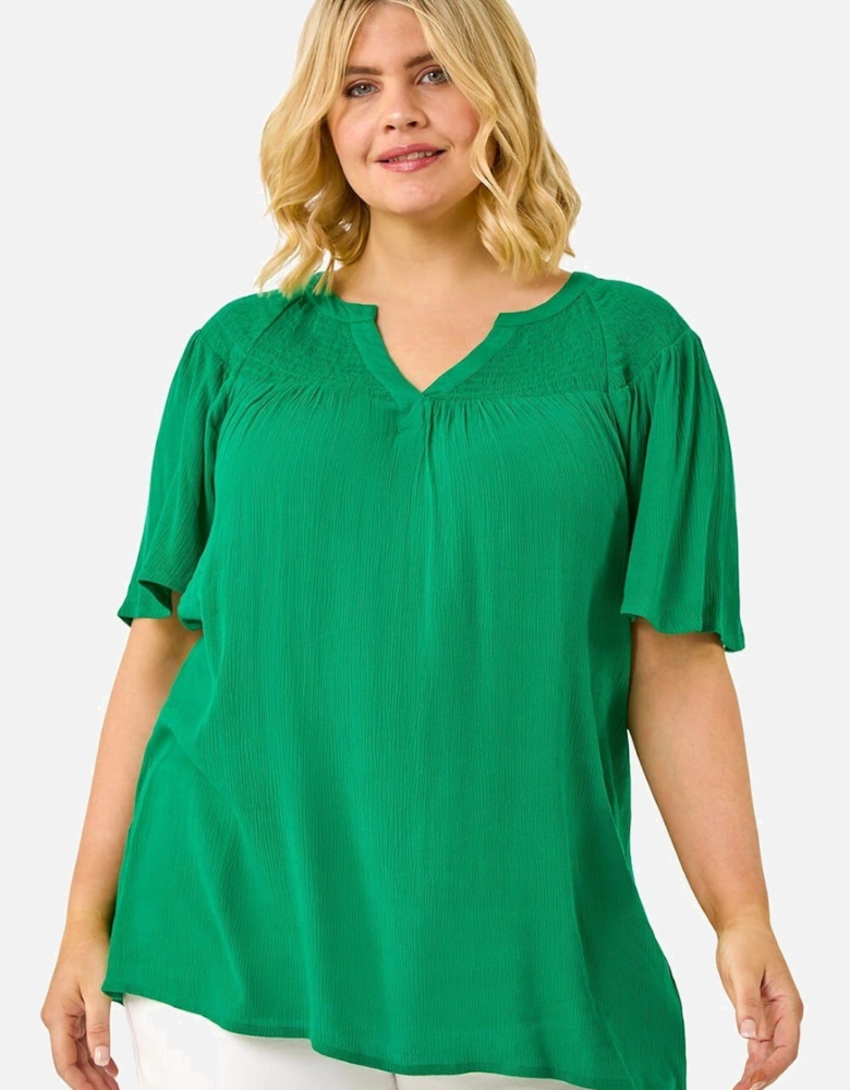 Curve Shirred Yoke Top