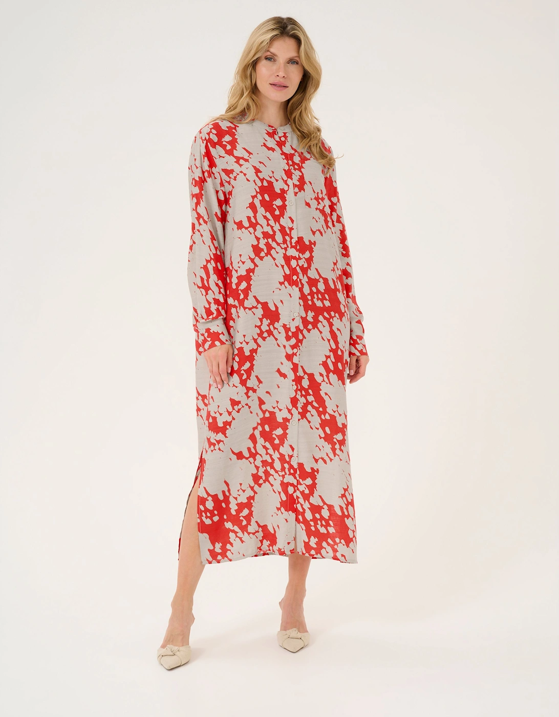KAlouise Round Neck Maxi Shirt Dress Printed, 2 of 1