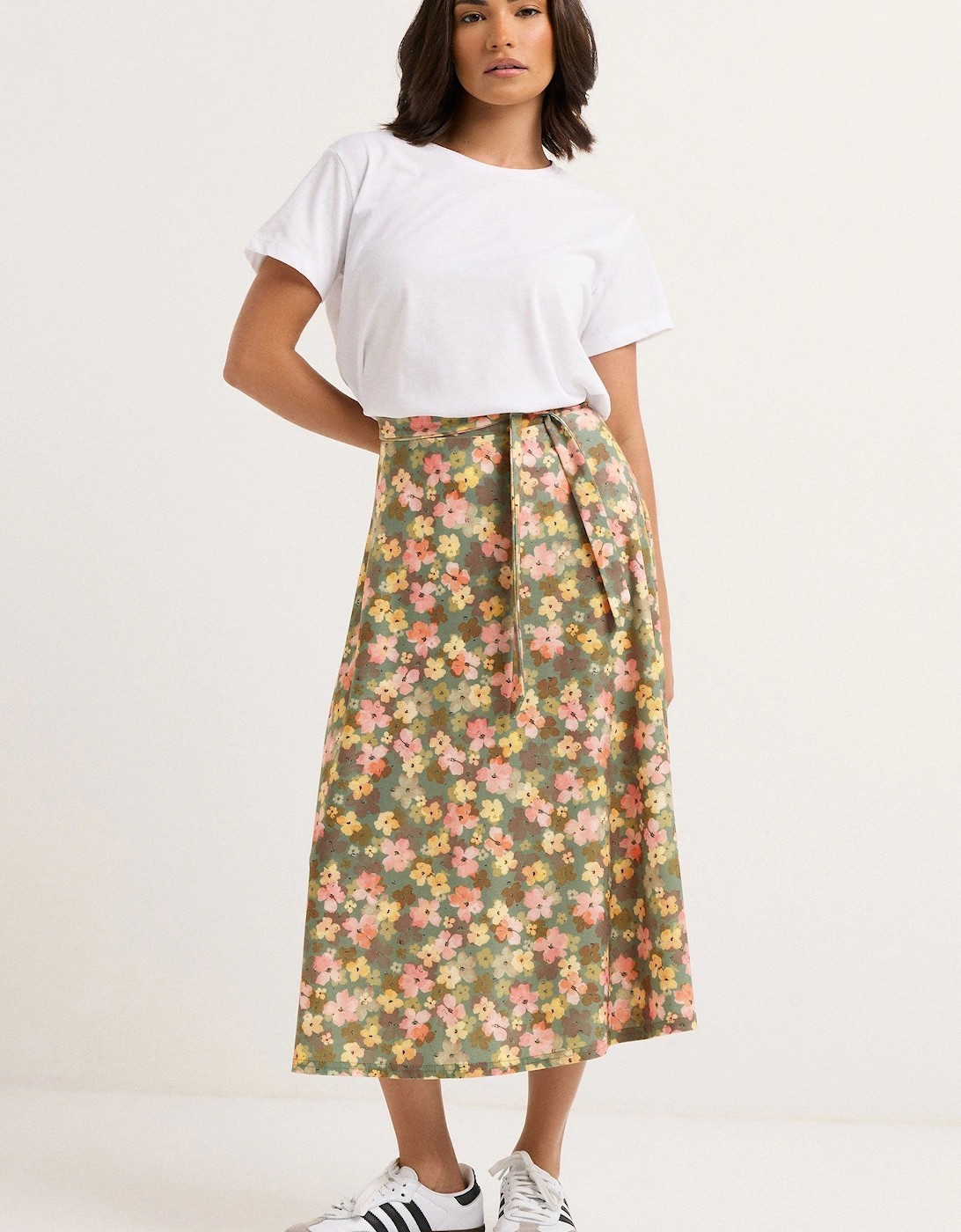 Petite Floral Tie Midi Skirt, 2 of 1