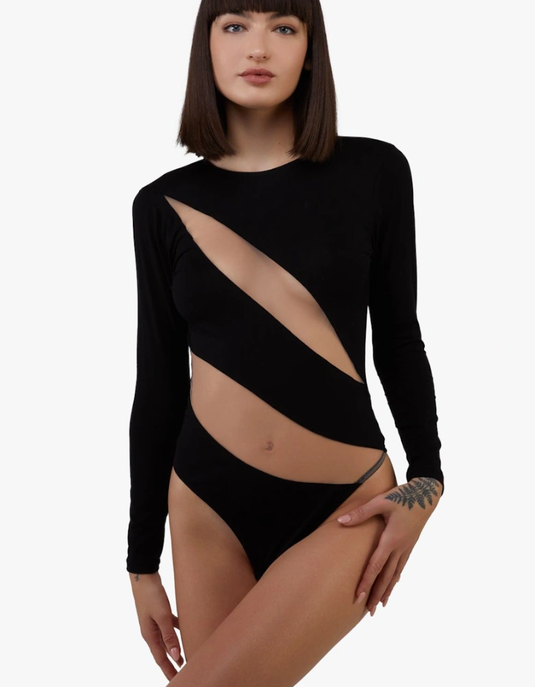 Jasi Sheer Panelled Thong Body