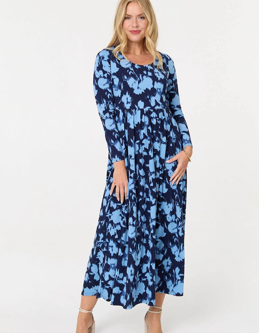 Floral Long Sleeve Jersey Maxi Dress, 2 of 1
