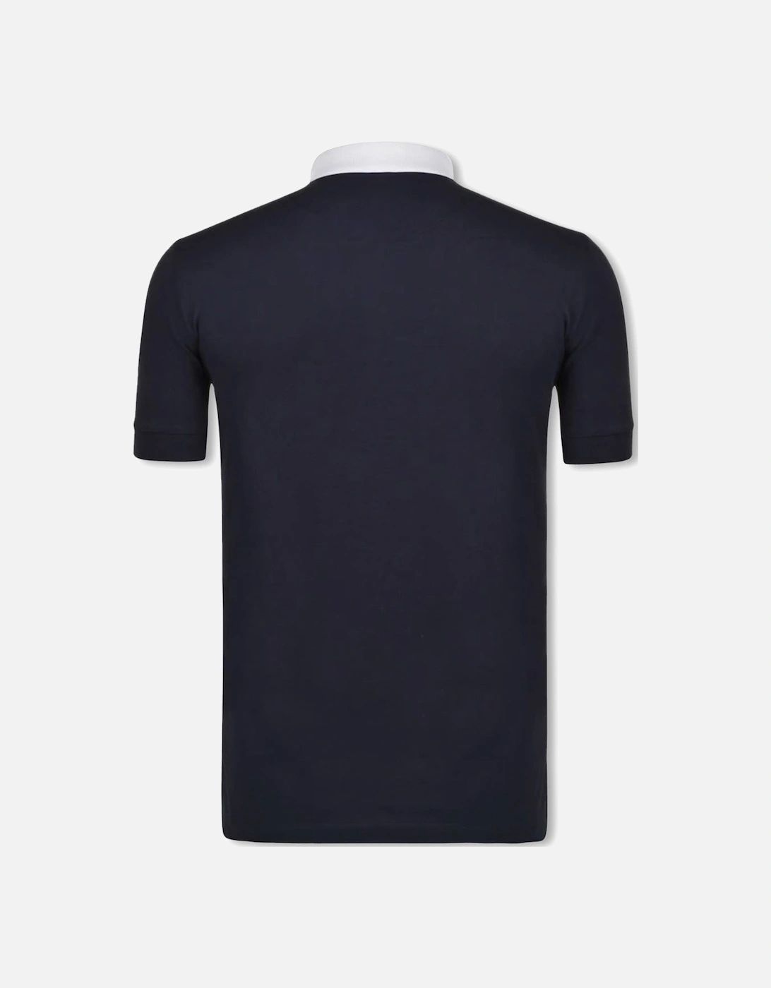 Men's Navy Contrasting White Collar Polo Shirt