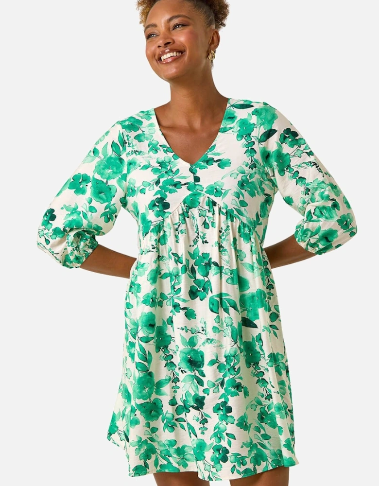 Floral Print Smock Dress