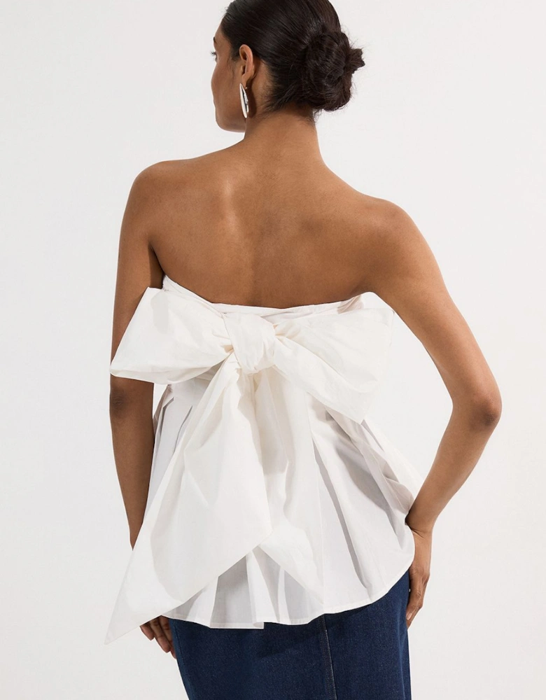 Cotton Poplin Bow Detail Woven Blouse