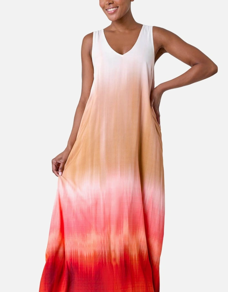 Sleeveless Ombre Midi Dress