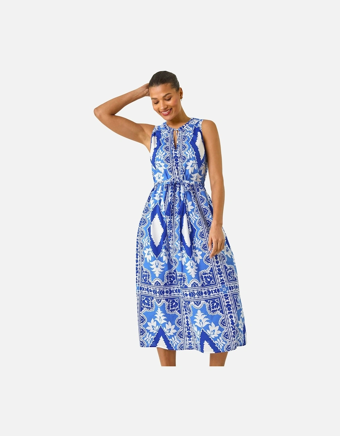 Abstract Halter Midi Dress, 2 of 1