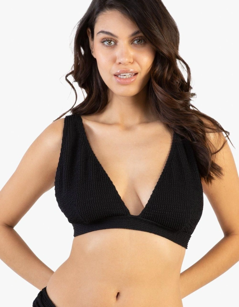 Textured Non Wired Plunge Bikini Top Fuller Bust Exclusive
