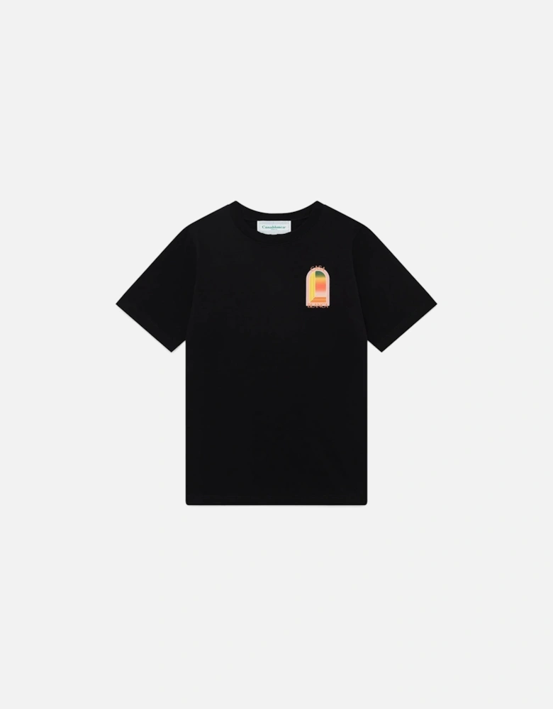 Mens T Shirts Gradient Arch Logo Cotton Tee