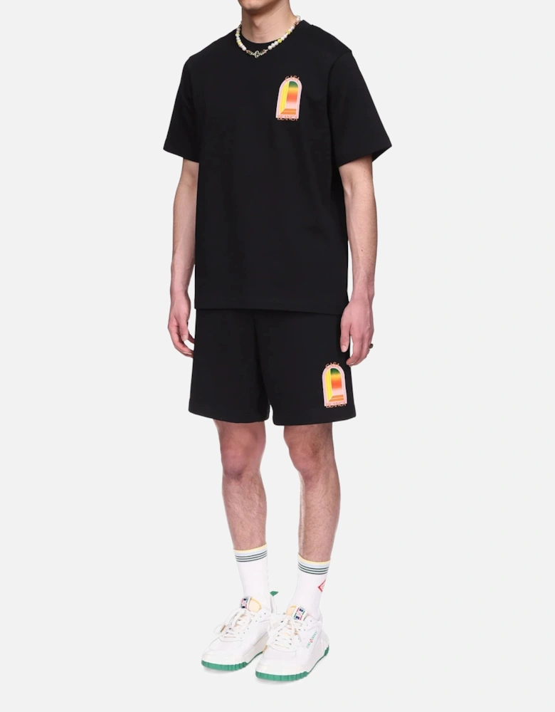 Mens T Shirts Gradient Arch Logo Cotton Tee