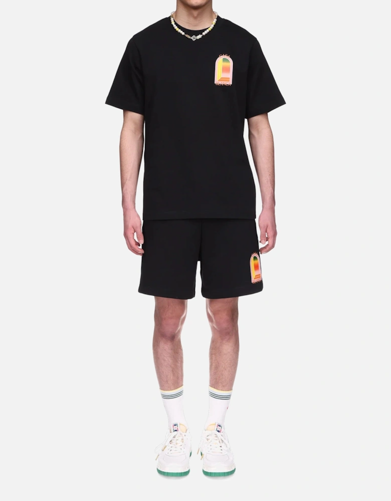 Mens T Shirts Gradient Arch Logo Cotton Tee