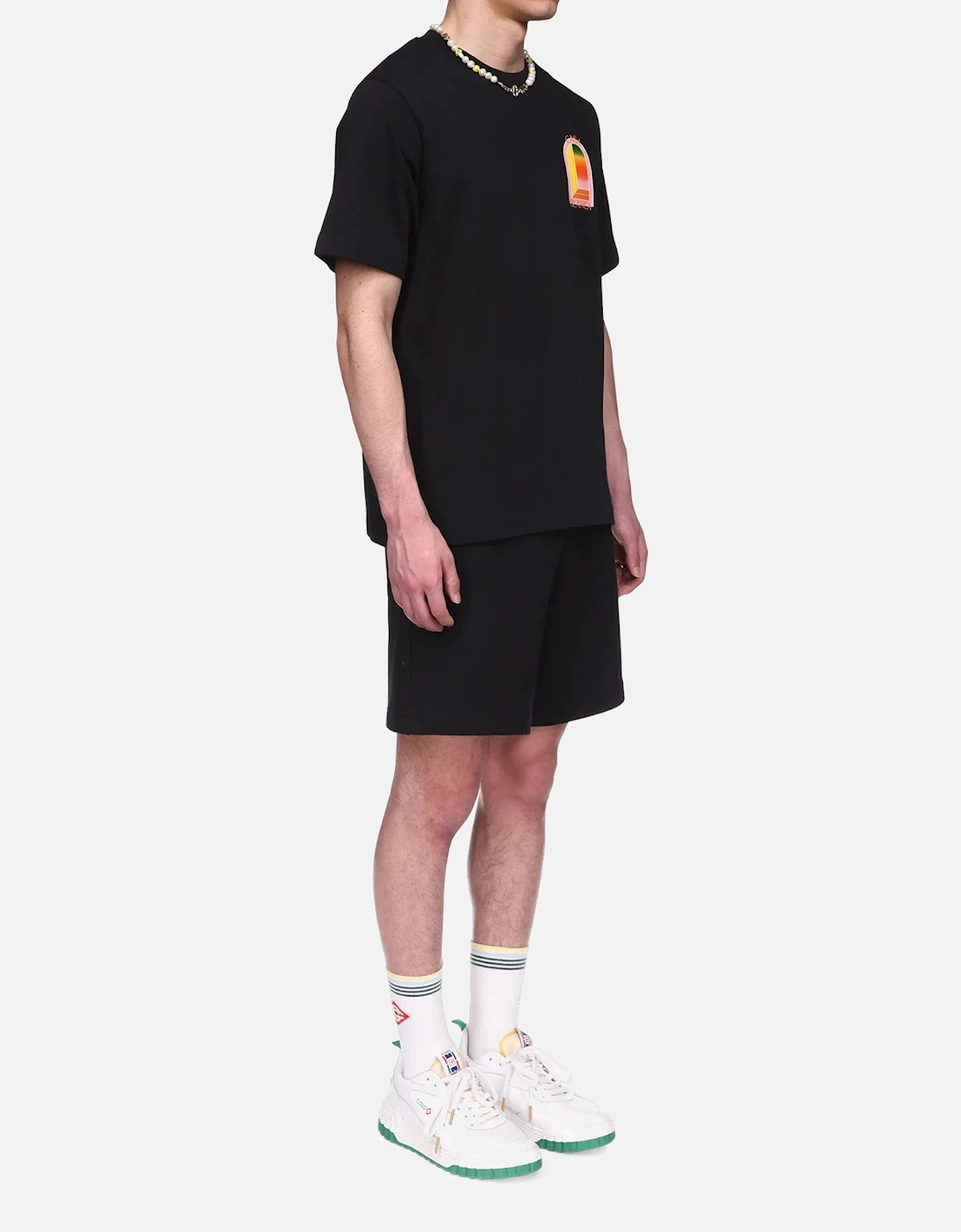 Mens T Shirts Gradient Arch Logo Cotton Tee