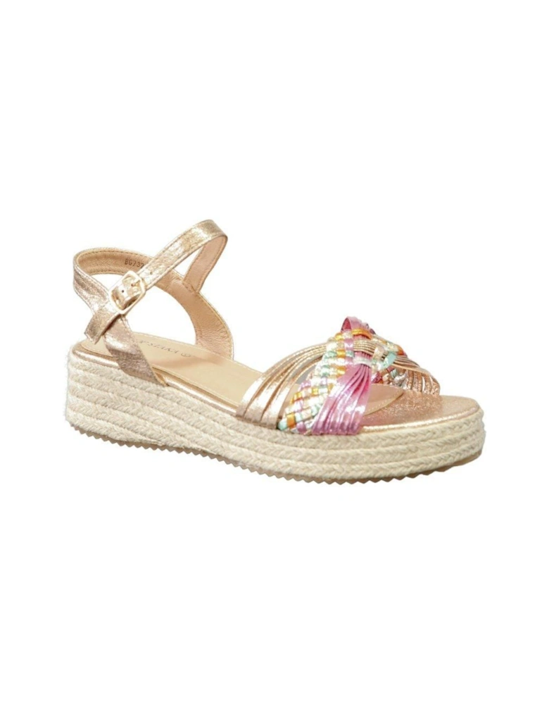 Braided Wedge Sandals - Espadrille Platform