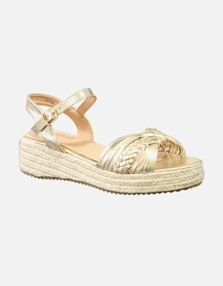Braided Wedge Sandals - Espadrille Platform