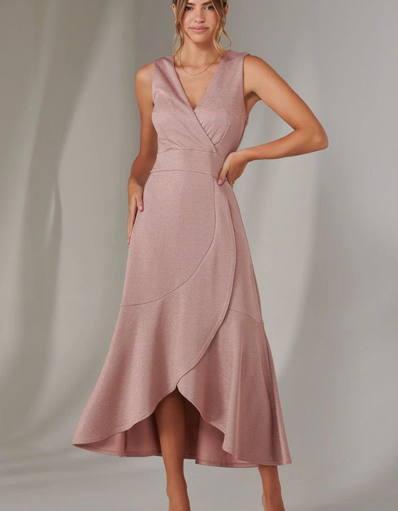 Wrap Frill Hem Maxi Dress